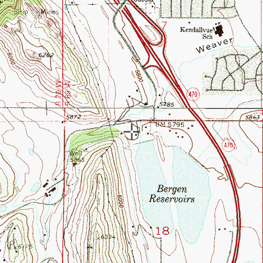 Topographic Map of Bergen West Dam, CO