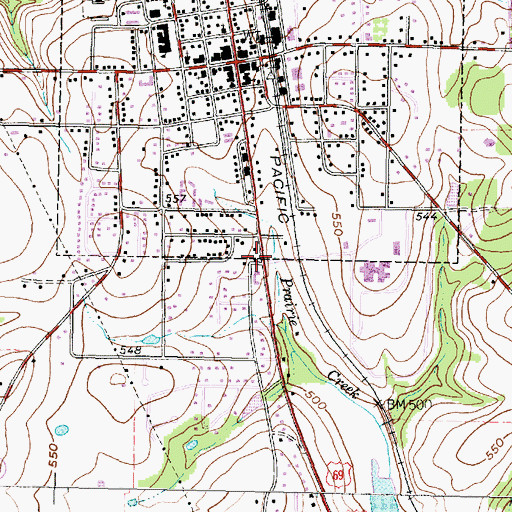 Topographic Map of Lindale Intermediate School, TX
