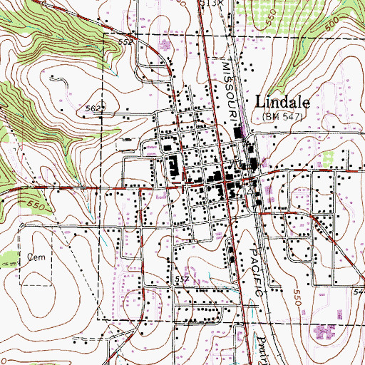 Topographic Map of Lindale Primary School, TX