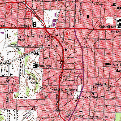 Topographic Map of Pace - Taap Alternative School, TX