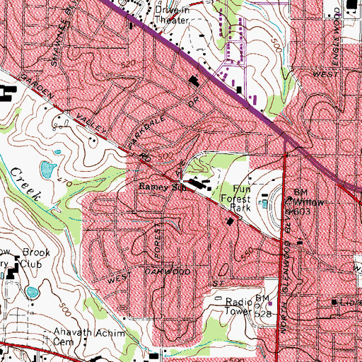 Topographic Map of Ramey Elementary School, TX