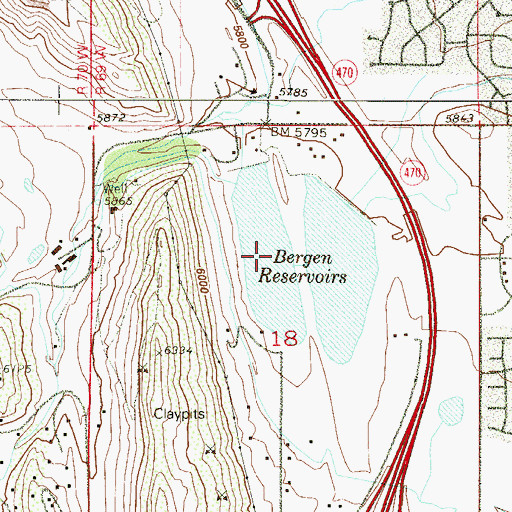 Topographic Map of Bergen West Reservoir, CO