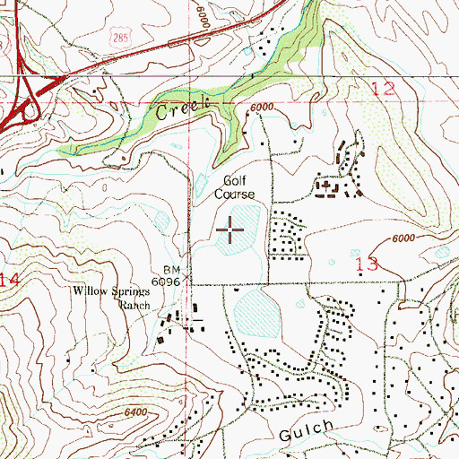 Topographic Map of Willow Springs Number 1 Reservoir, CO