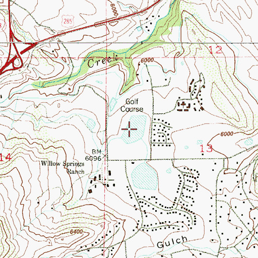 Topographic Map of Willow Springs Number 1 Reservoir, CO