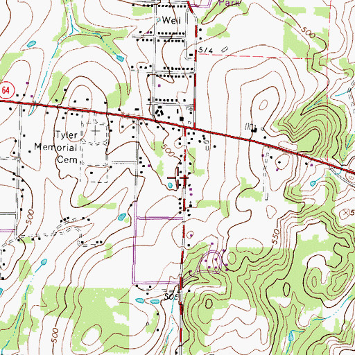 Topographic Map of Dixie Elementary School, TX