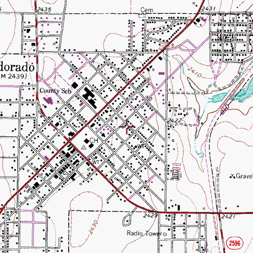 Topographic Map of Eldorado High School, TX