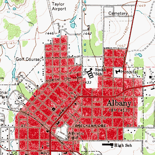 Topographic Map of Nancy Smith Elementary School, TX