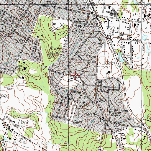 Topographic Map of C H Daniels Intermediate School, TX
