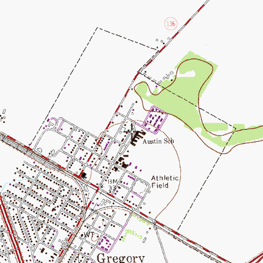 Topographic Map of Austin Elementary School, TX