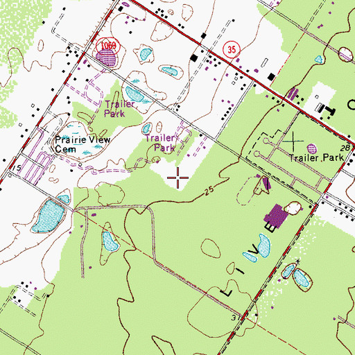 Topographic Map of Charlie Marshall Elementary School, TX