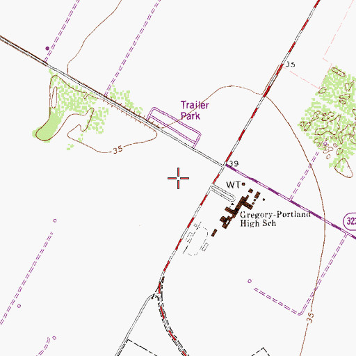 Topographic Map of Gregory - Portland Junior High School, TX
