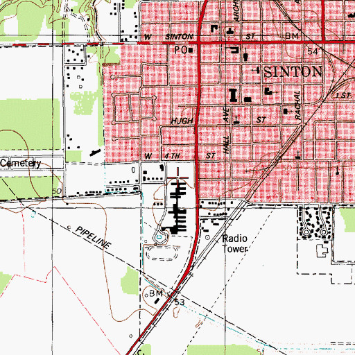 Topographic Map of Lamar Elementary School, TX