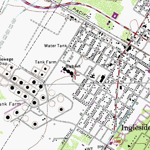 Topographic Map of Leon Taylor Junior High School, TX