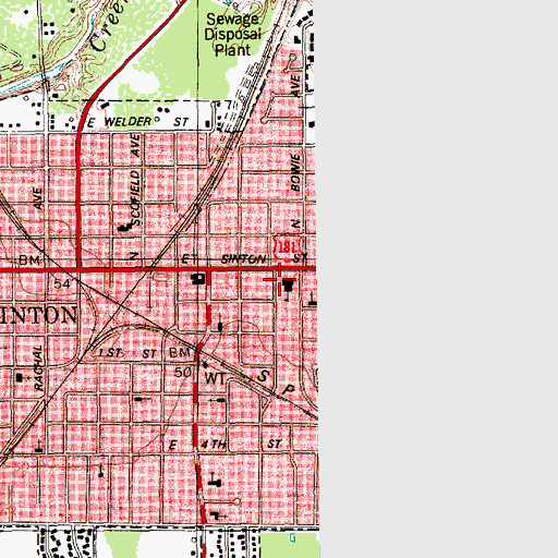 Topographic Map of Dave Odem Elementary School, TX