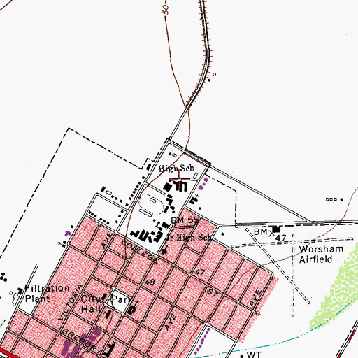 Topographic Map of Taft High School, TX