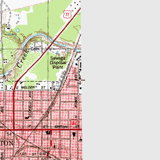 Topographic Map of Welder Elementary School, TX