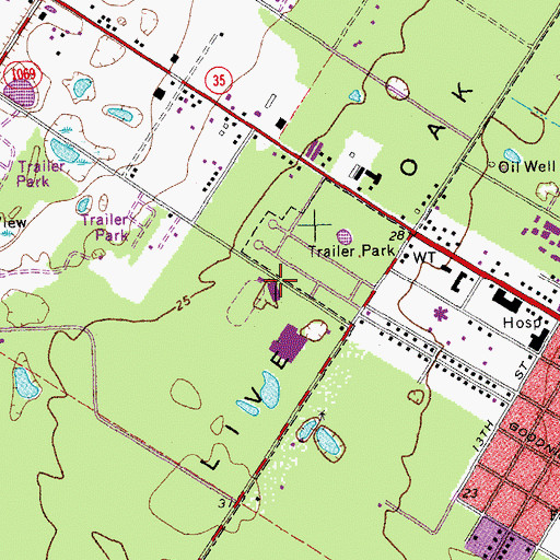 Topographic Map of A C Blunt Middle School, TX