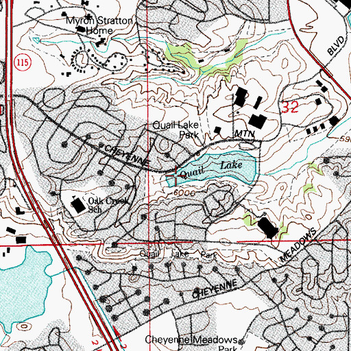 Topographic Map of South Lake Dam, CO