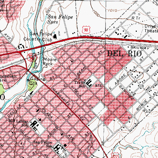 Topographic Map of Travis Elementary School, TX