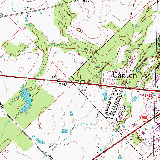 Topographic Map of Canton High School, TX