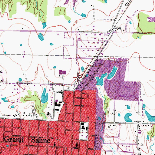 Topographic Map of Grnad Saline Middle School, TX