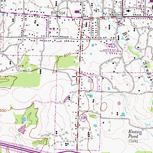 Topographic Map of Van Junior High School, TX