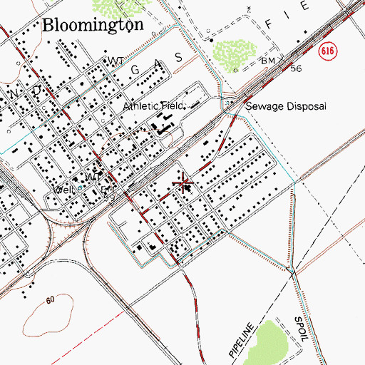 Topographic Map of Bloomington Elementary School, TX