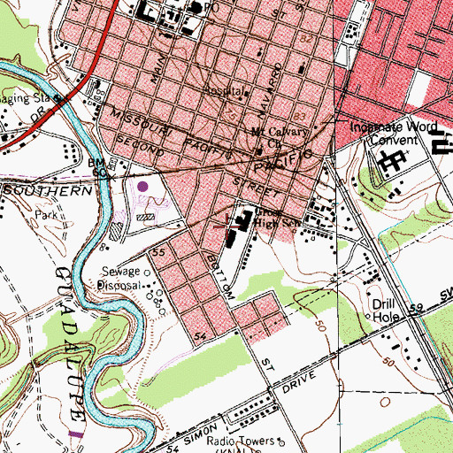 Topographic Map of F W Gross Montessori School Magnet School, TX