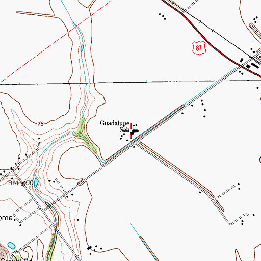 Topographic Map of Guadalupe Elementary School, TX