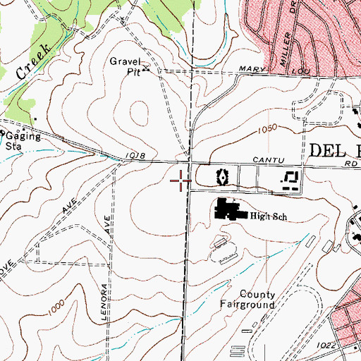 Topographic Map of Del Rio Ninth Grade Center, TX