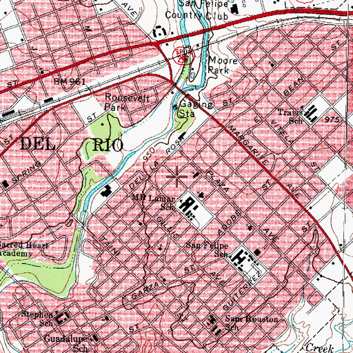 Topographic Map of Lamar Elementary School, TX