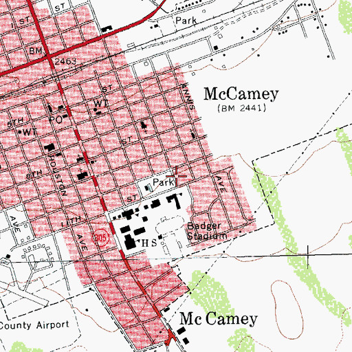 Topographic Map of McCamey Primary School, TX