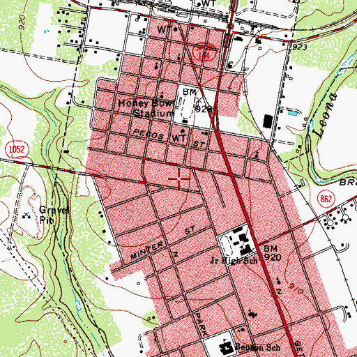 Topographic Map of Anthon Elementary School, TX