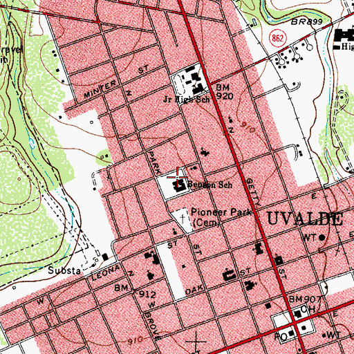 Topographic Map of Benson Elementary School, TX