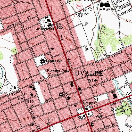 Topographic Map of Gabriel Tafolla Charter School, TX