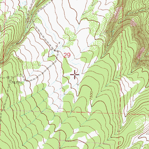 Topographic Map of Doelz Reservoir, CO