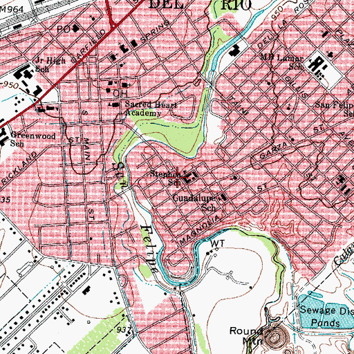 Topographic Map of Austin Elementary School, TX