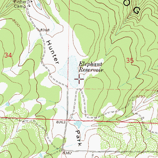 Topographic Map of Elephant Dam, CO