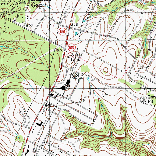 Topographic Map of Lake Travis Elementary School, TX