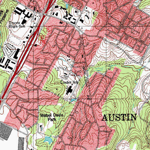 Topographic Map of Linder Elementary School, TX
