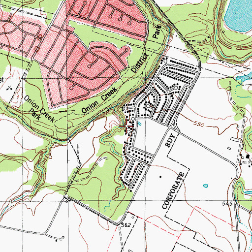 Topographic Map of Palm Elementary School, TX