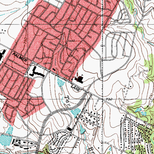 Topographic Map of Parmer Lane Elementary School, TX