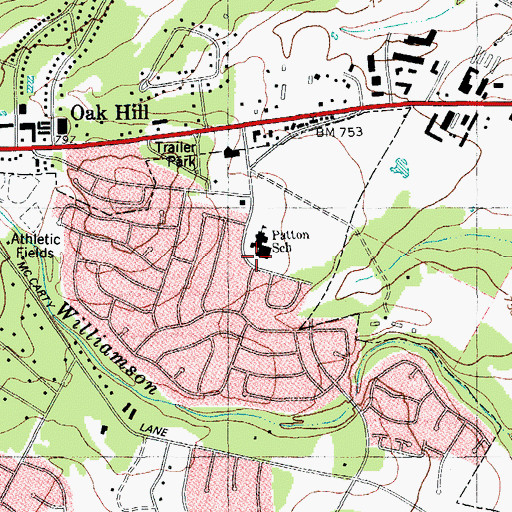 Topographic Map of Patton Elementary School, TX