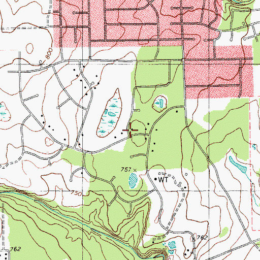 Topographic Map of Bailey Middle School, TX