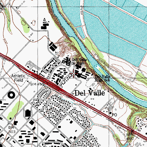 Topographic Map of Baty Elementary School, TX