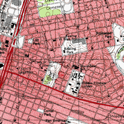 Topographic Map of Blackshear Elementary School, TX