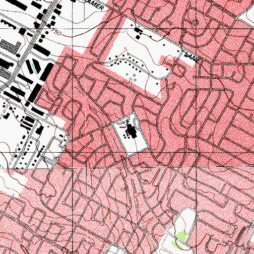 Topographic Map of Cook Elementary School, TX
