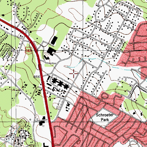Topographic Map of Davis Elementary School, TX