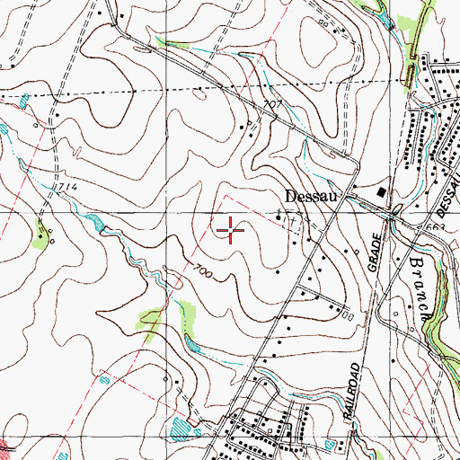 Topographic Map of Dessau Elementary School, TX