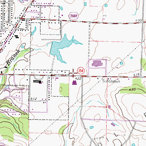 Topographic Map of Quitman Junior High School, TX